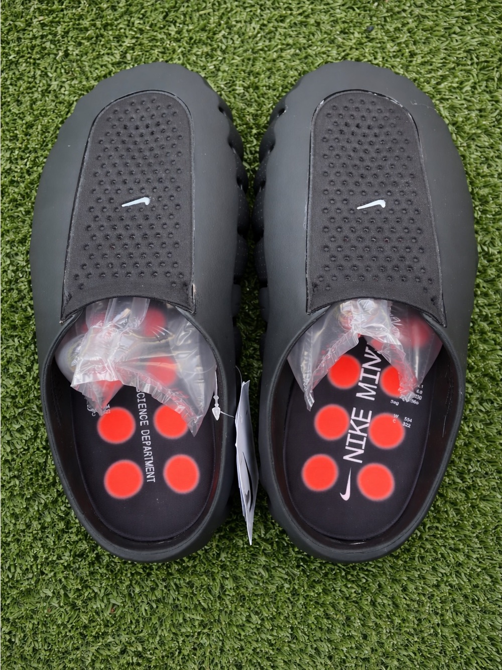 Nike Black Slide with White Swoosh and Red Accents - Picture 3 of 3